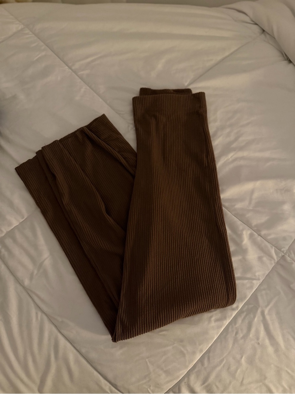 Garage Ribbed Knit Brown Pants